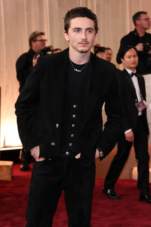 提莫西&middot;查拉梅在2026年金球奖上穿着Chrome Hearts