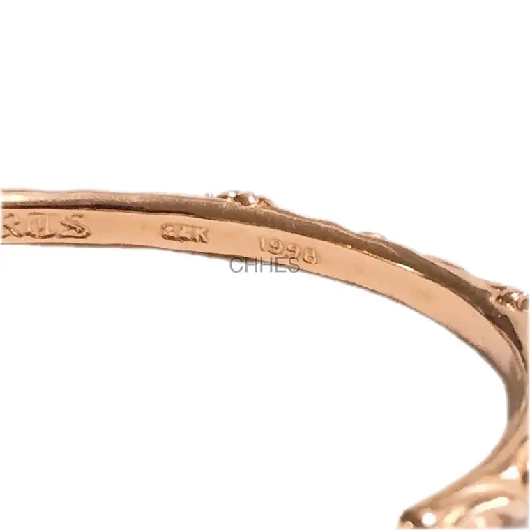 Chrome hearts 克罗心 22K黄金镶钻石卷轴手镯