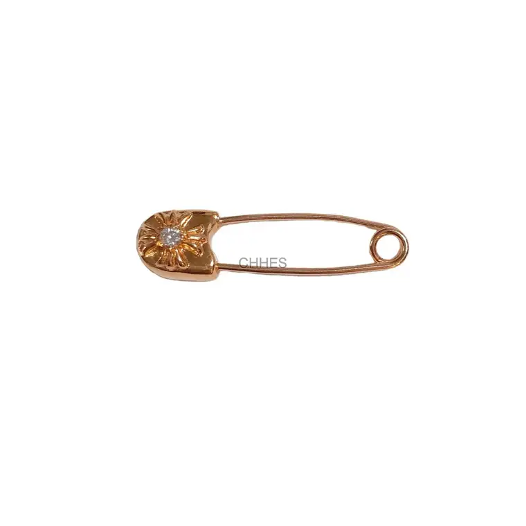Chrome hearts 克罗心 22K黄金十字花迷你别针/胸针耳钉