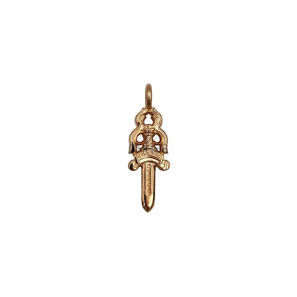 Chrome hearts 克罗心 22K黄金满钻中号宝剑/匕首吊坠