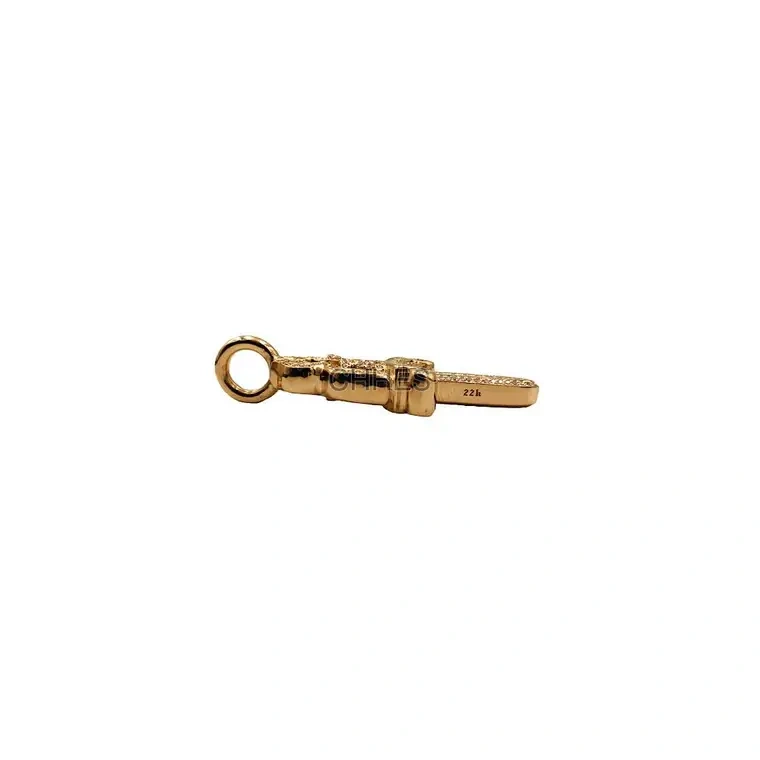Chrome hearts 克罗心 22K黄金满钻中号宝剑/匕首吊坠