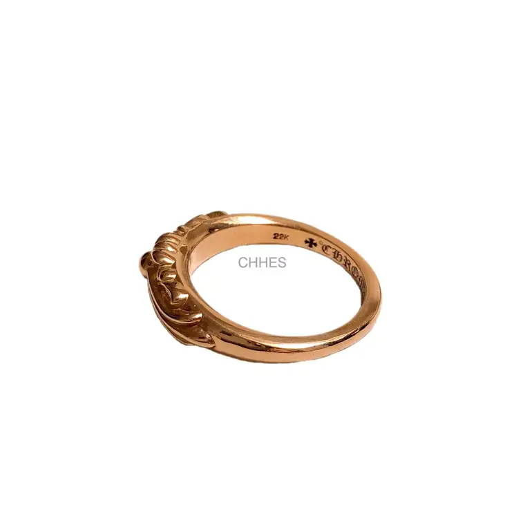 Chrome hearts 克罗心 22K黄金窄版baby长十字花戒指