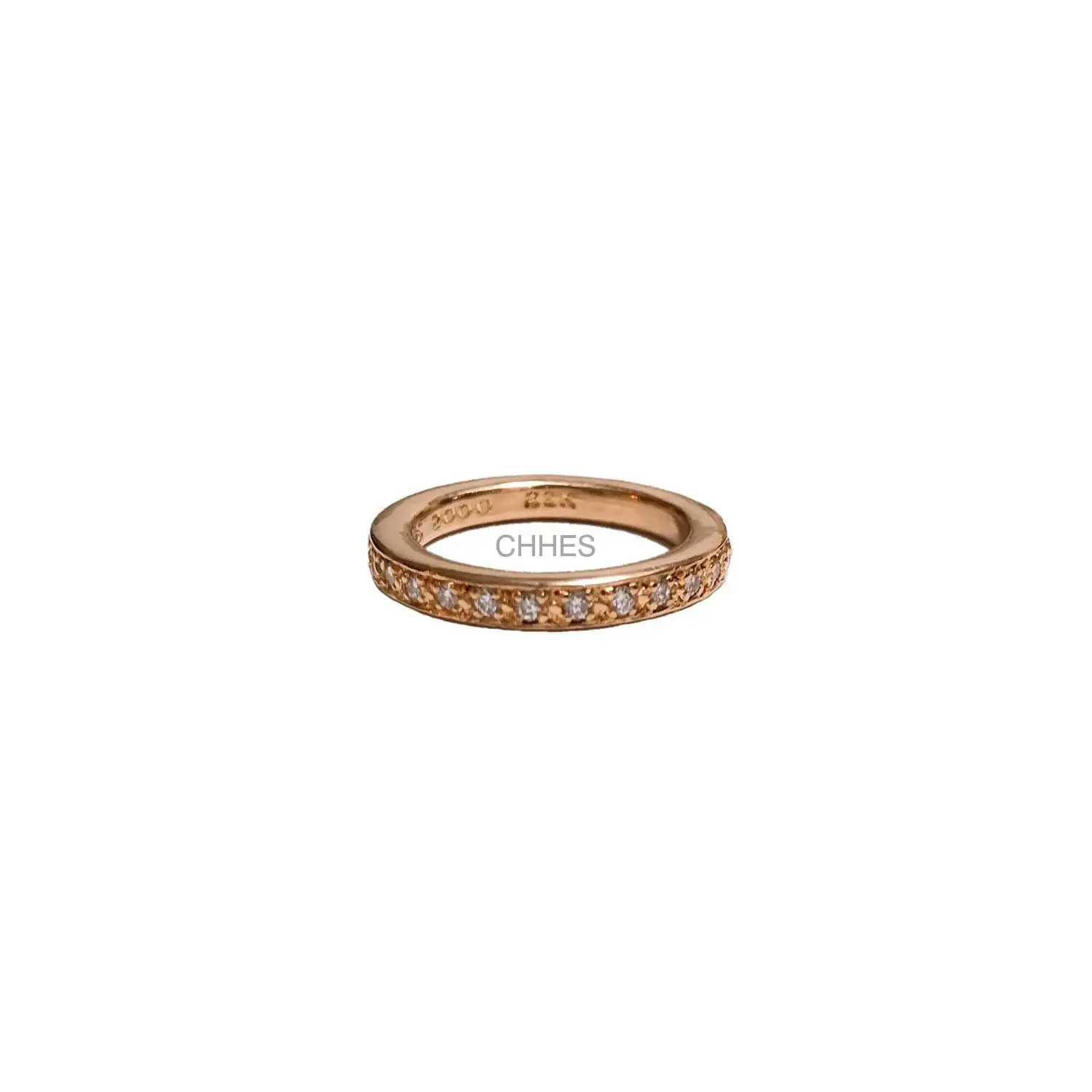 Chrome hearts 克罗心 22K黄金3mm全钻石戒指