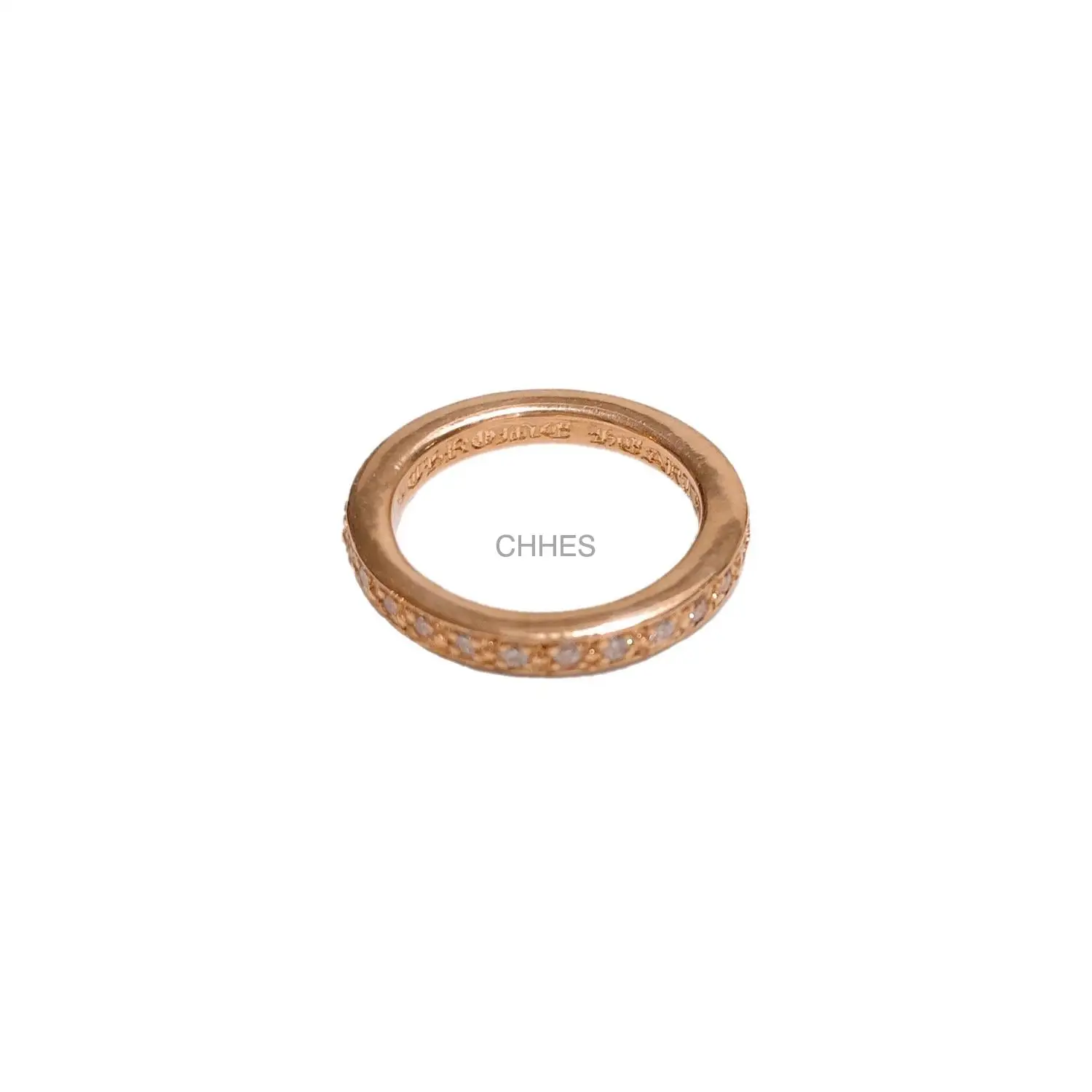 Chrome hearts 克罗心 22K黄金3mm全钻石戒指