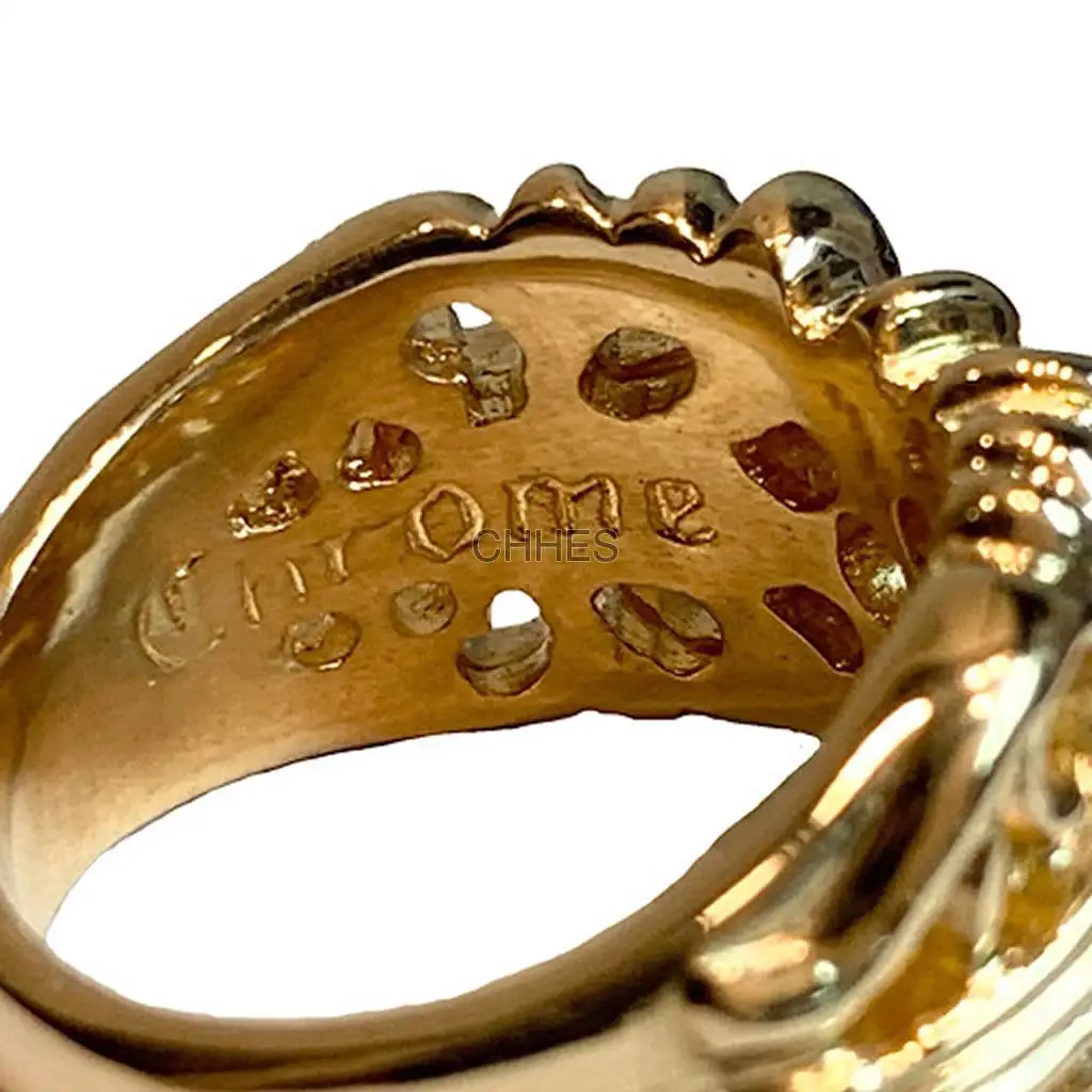Chrome hearts 克罗心 22K黄金钻石Katie花型KT戒指/婚戒
