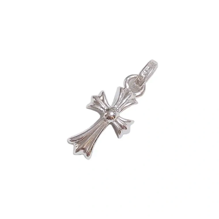 Chrome hearts 克罗心 18K白金babyfat十字架吊坠