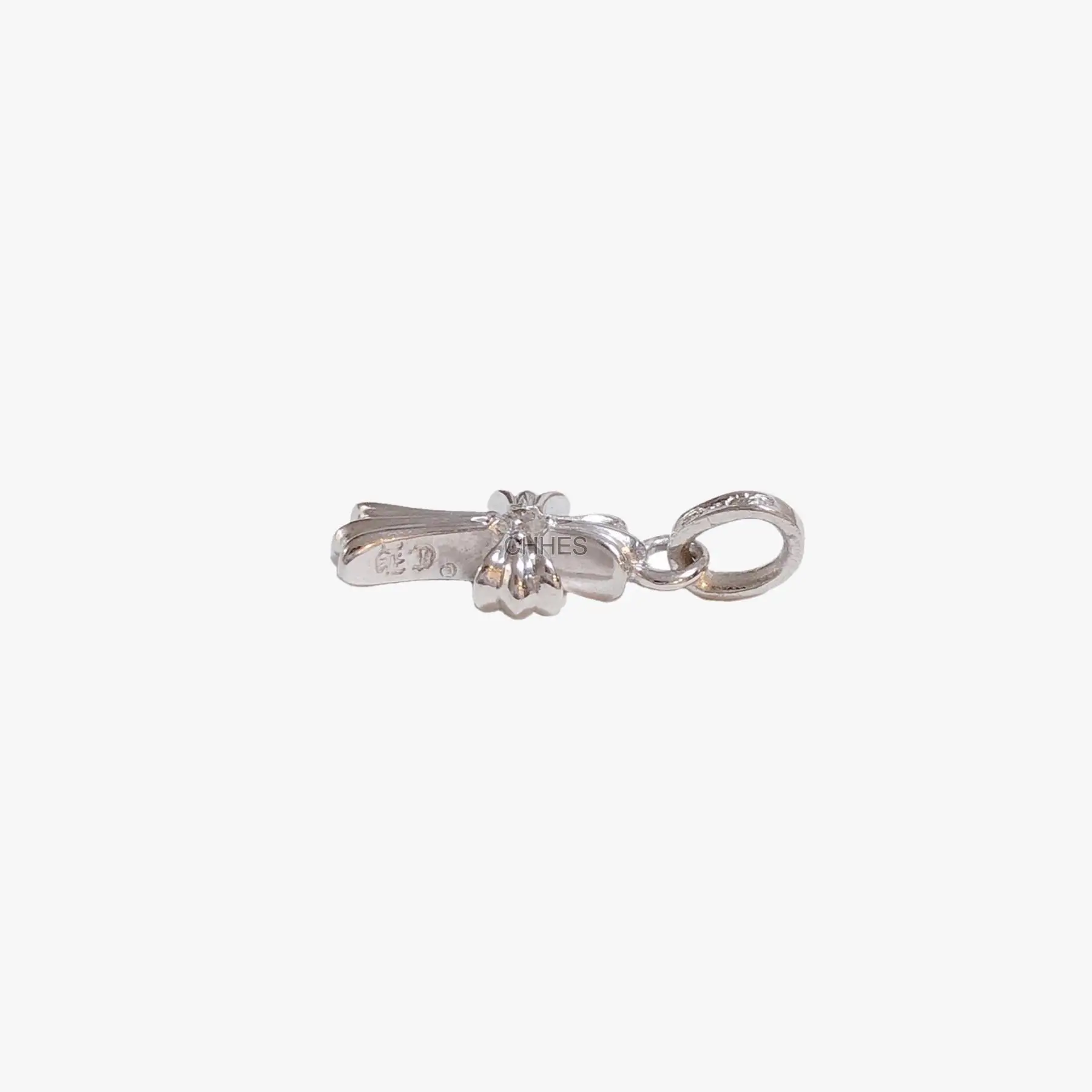 Chrome hearts 克罗心 18K白金镶钻babyfat十字架吊坠
