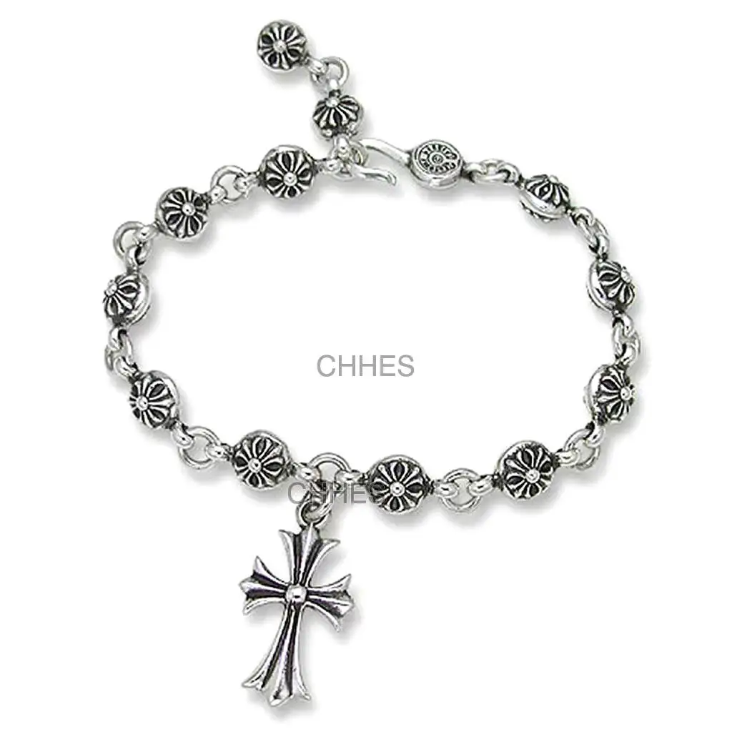 Chrome hearts 克罗心 十字花球#2带十字架吊坠手链