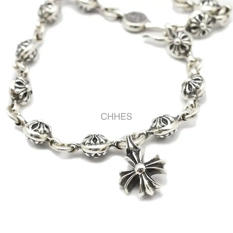 Chrome hearts 克罗心 十字花球#1带十字花吊坠手链