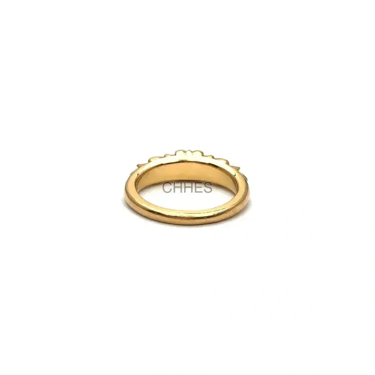 Chrome hearts 克罗心 22K金镶钻窄版baby长十字花戒指