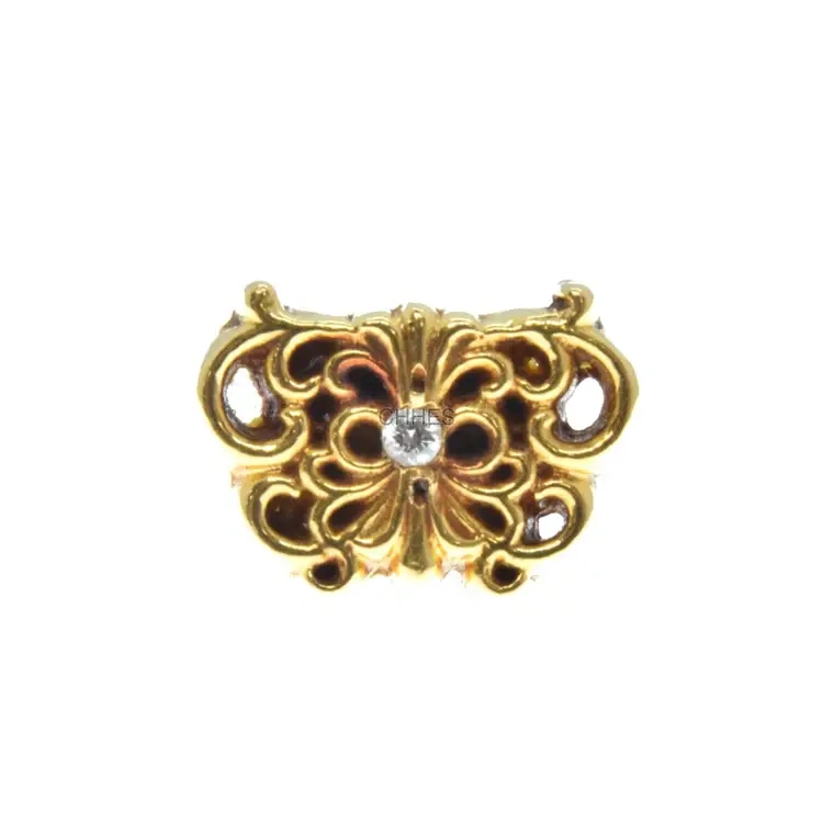 Chrome hearts 克罗心 22K金镶钻蝴蝶花耳钉