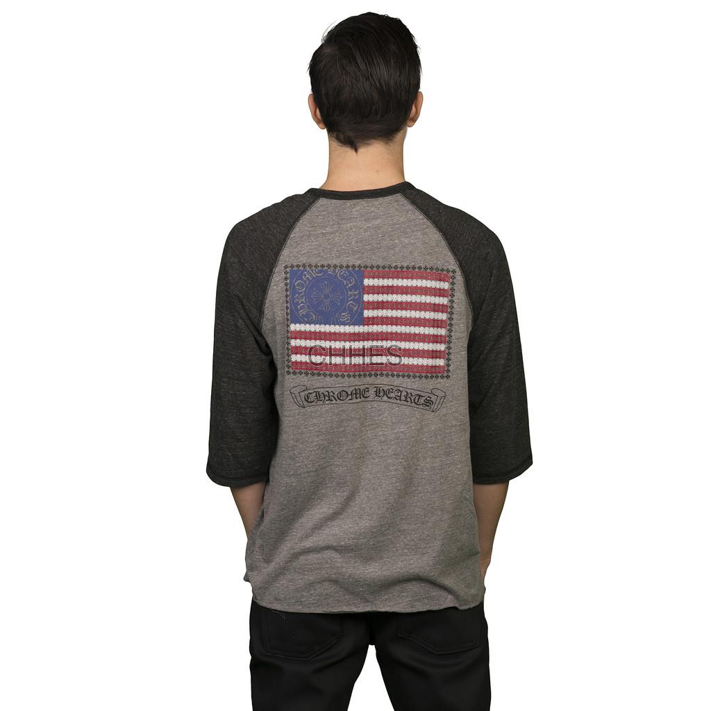克罗心 美国国旗七分袖T恤
