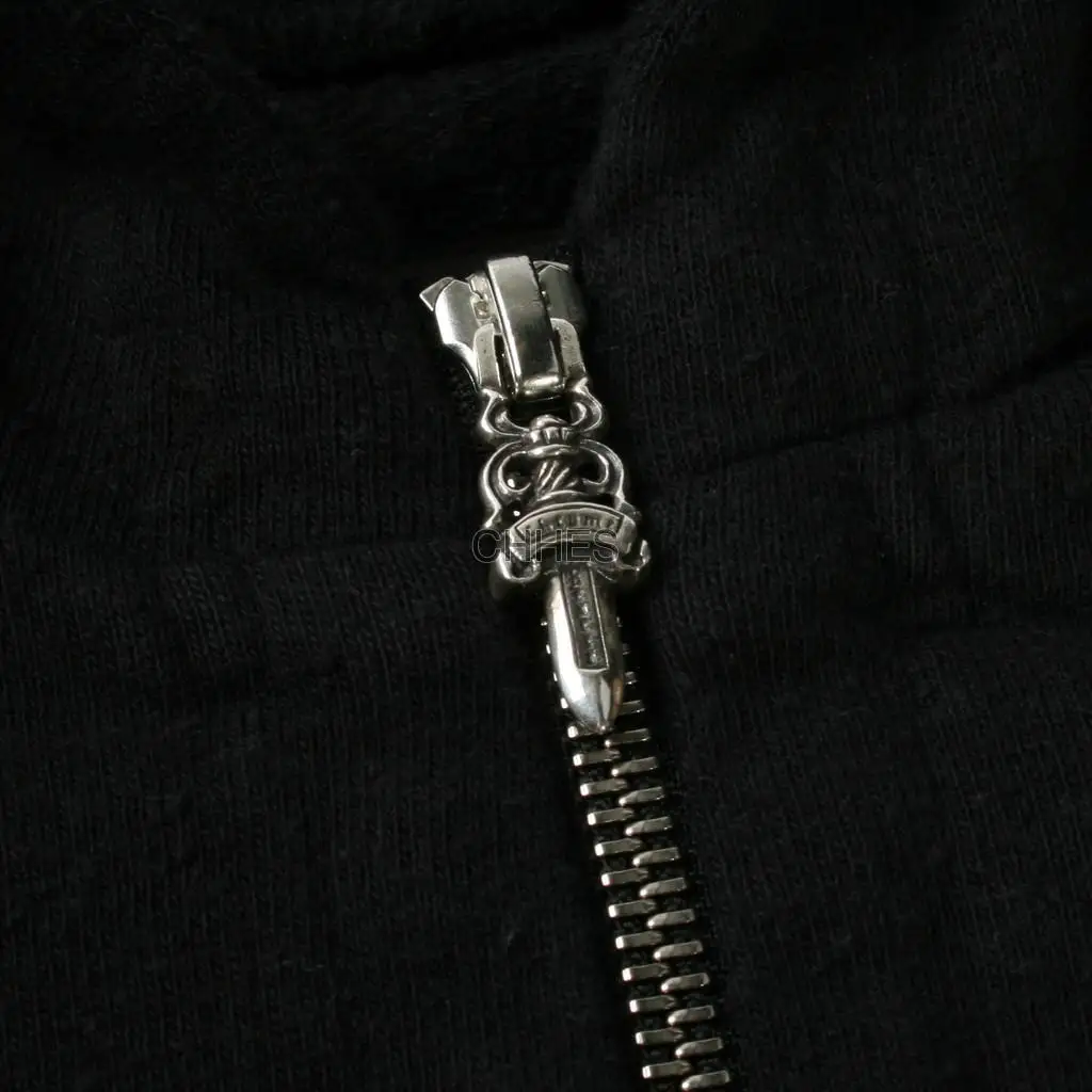 克罗心 CH垂直印花羊毛拉链连帽衫