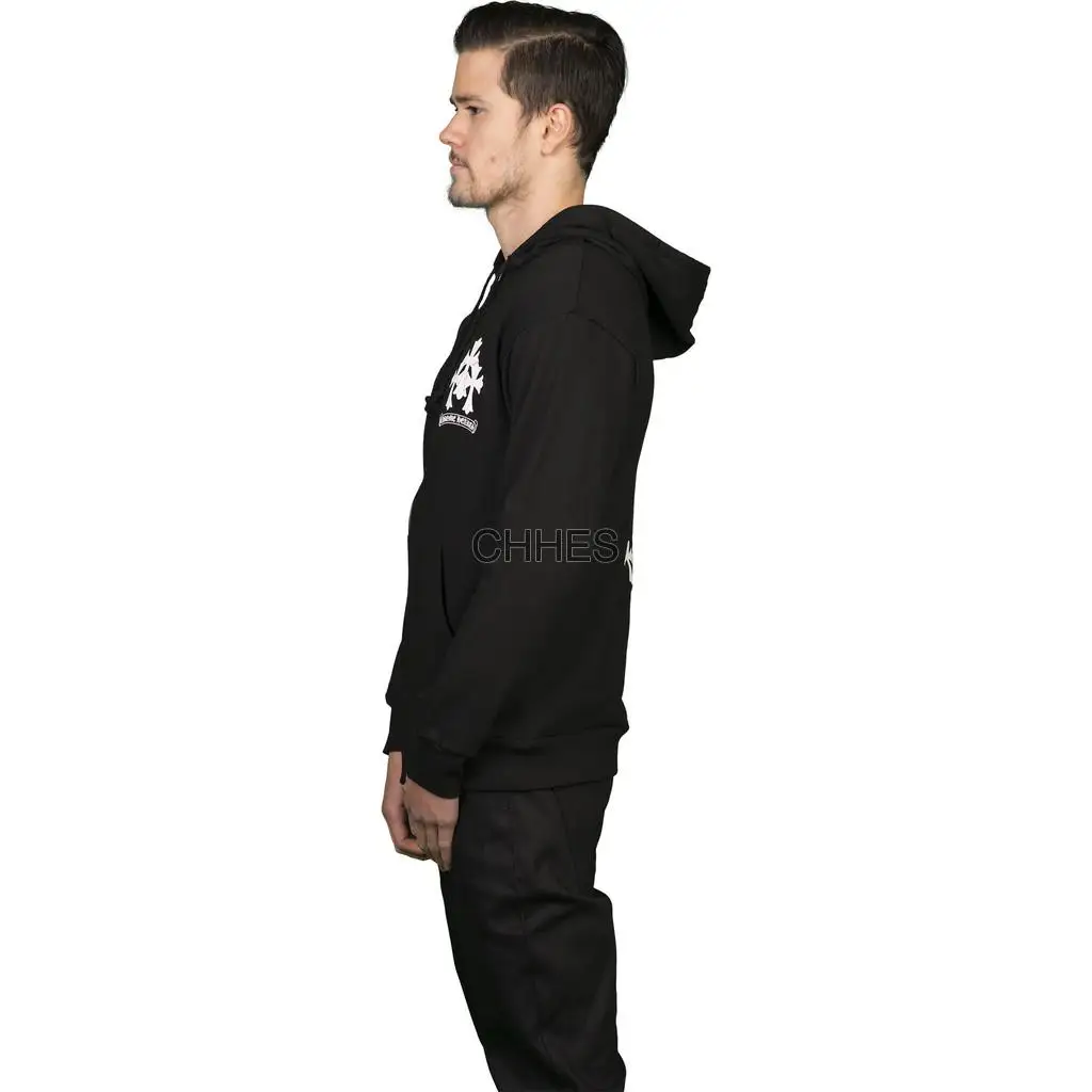 克罗心 CH垂直印花羊毛拉链连帽衫