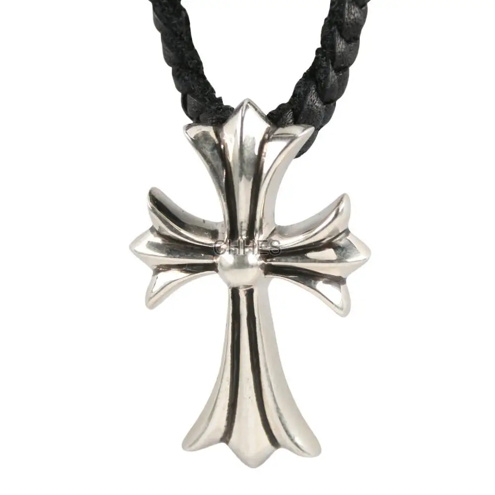 Chromehearts 克罗心 中号十字架皮革编织项链（套装）