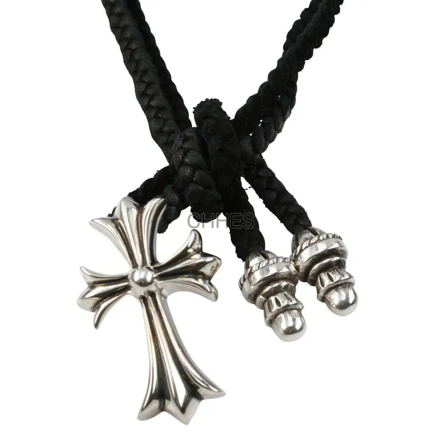 Chromehearts 克罗心 中号十字架皮革编织项链（套装）