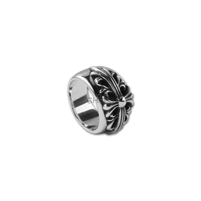 Chromehearts 克罗心 窄版十字花守护者Floral戒指