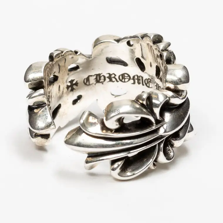 Chromehearts 克罗心 双十字花Floral开口戒指