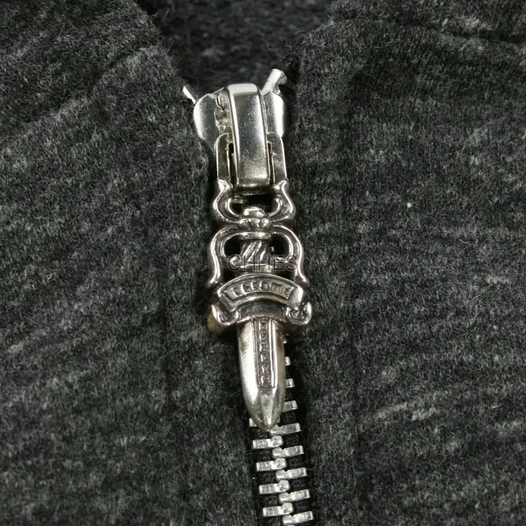 克罗心 女款CH+羊毛拉链帽衫