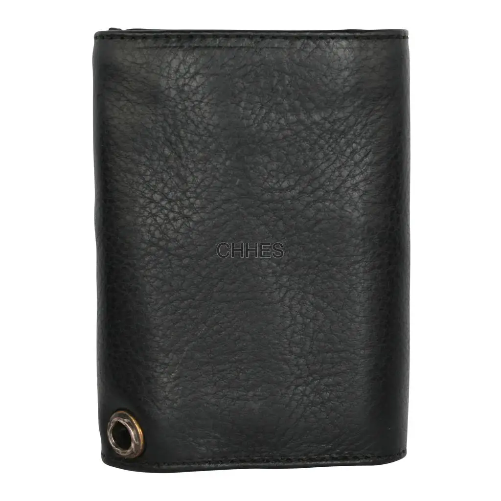 克罗心 黑色3折CH+饰扣钱包