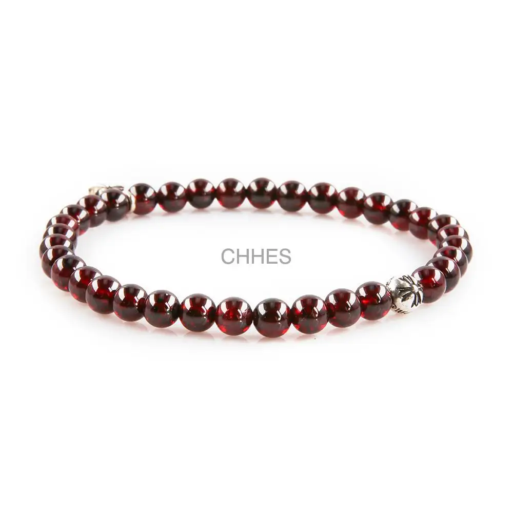 Chromehearts 克罗心 十字架石榴石单球6MM珠子手链