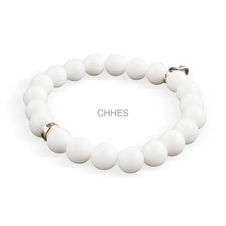 Chromehearts 克罗心 十字架白珠8MM珠手链