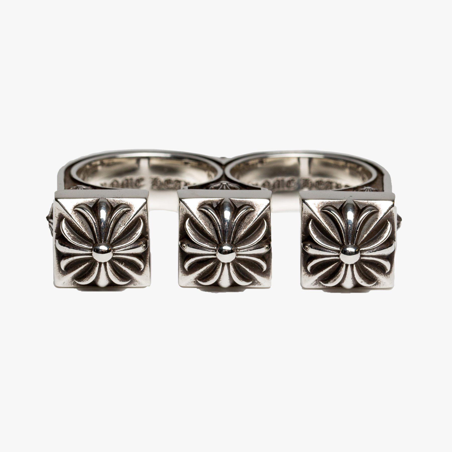 CHROME HEARTS Chromehearts 克罗心三连十字花戒指- CHHES