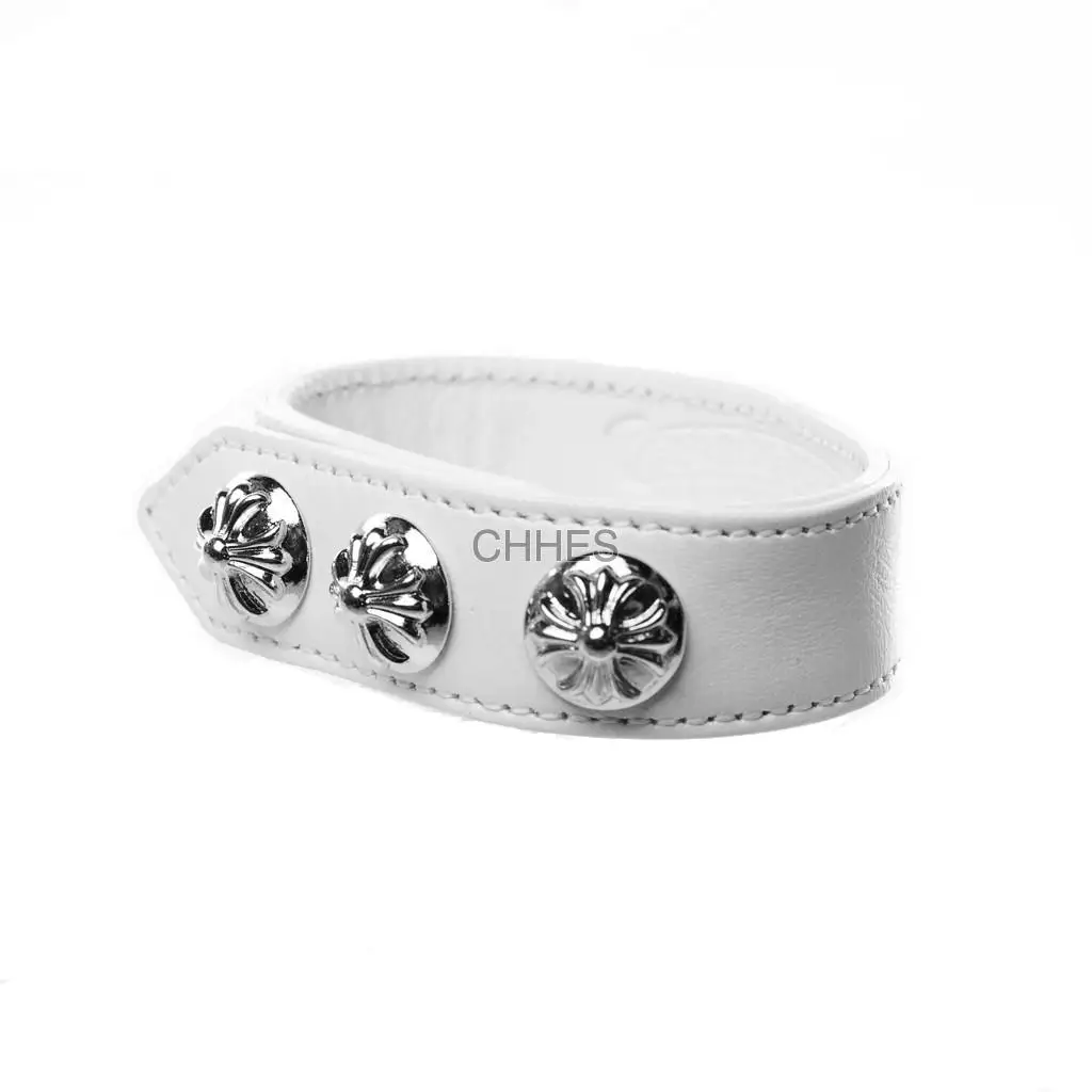 Chromehearts 克罗心 白色三十字花皮革手链