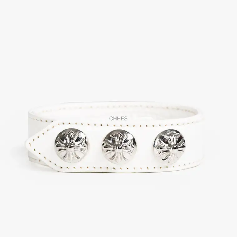 Chromehearts 克罗心 白色三十字花皮革手链