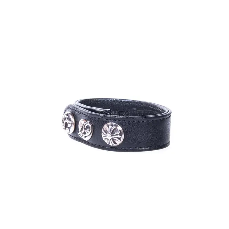 Chromehearts 克罗心 童军花桃心/爱心皮革手链
