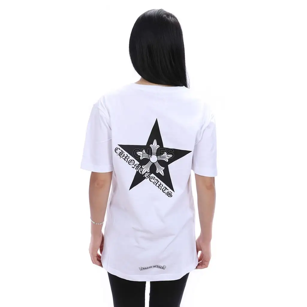 克罗心 五角星V领白 Tee