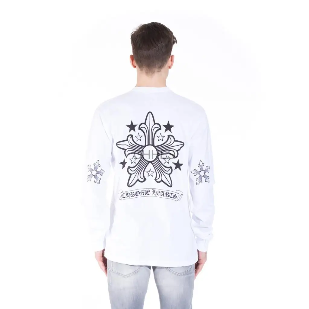 克罗心 CH五星花长袖白色Tee