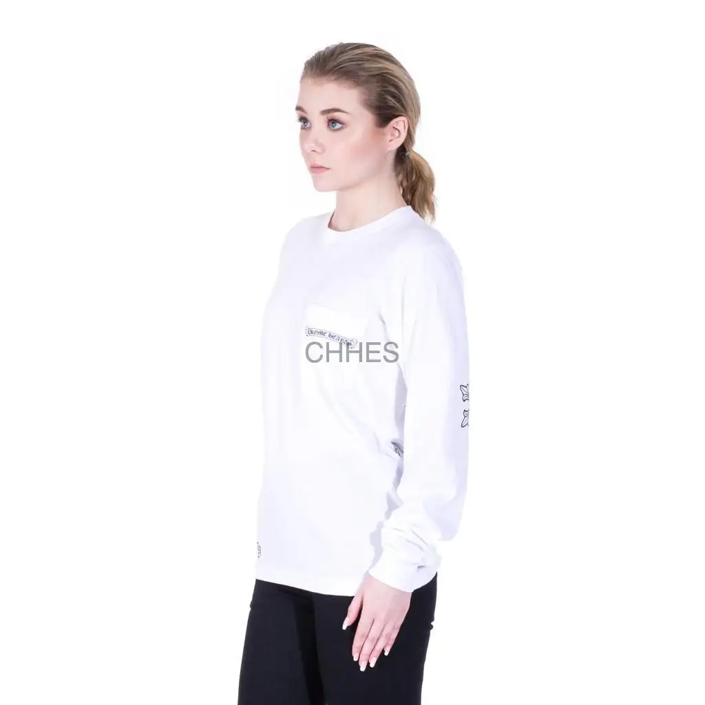 克罗心 CH五星花长袖白色Tee