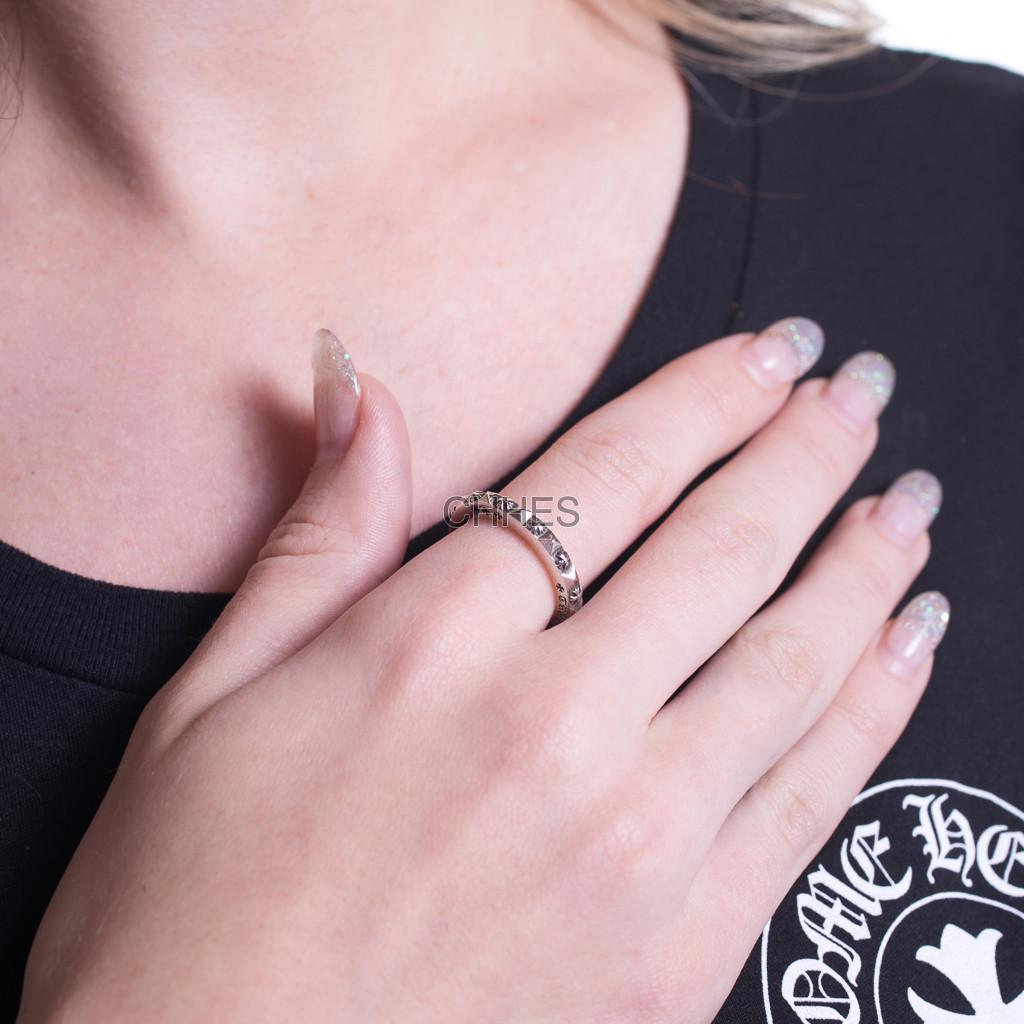 CHROME HEARTS 克罗心3MM True Fuckin Punk 十字花朋克戒指- CHHES
