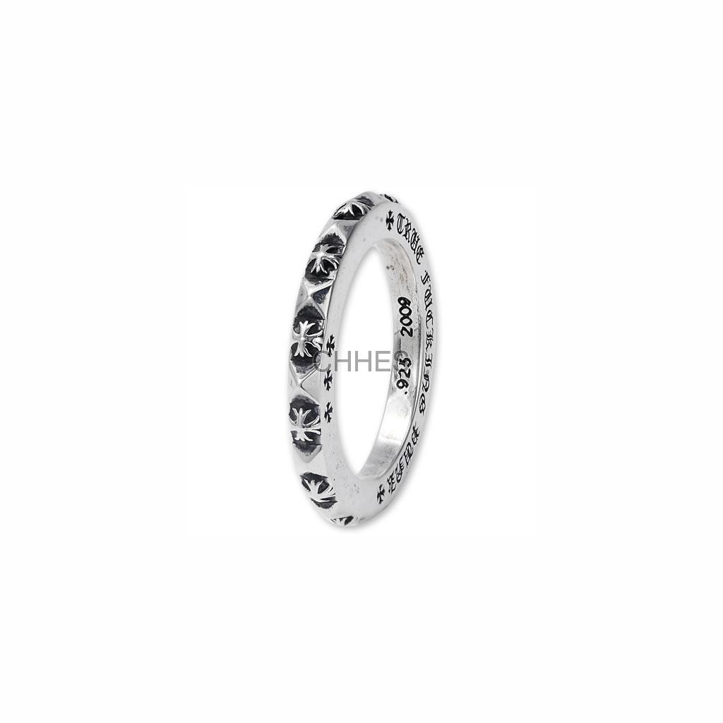 CHROME HEARTS 克罗心3MM True Fuckin Punk 十字花朋克戒指- CHHES