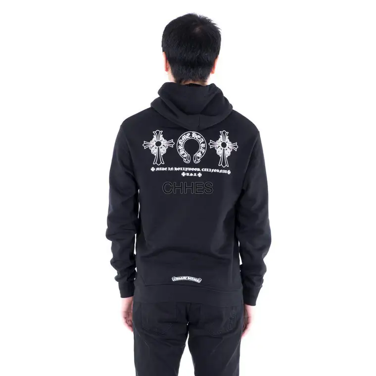 Chrome Hearts 克罗心 后背马蹄双十字架连帽卫衣