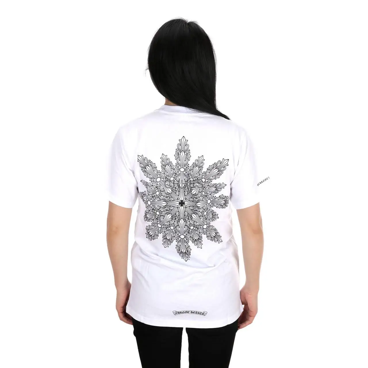 克罗心 十字雪花白色TEE