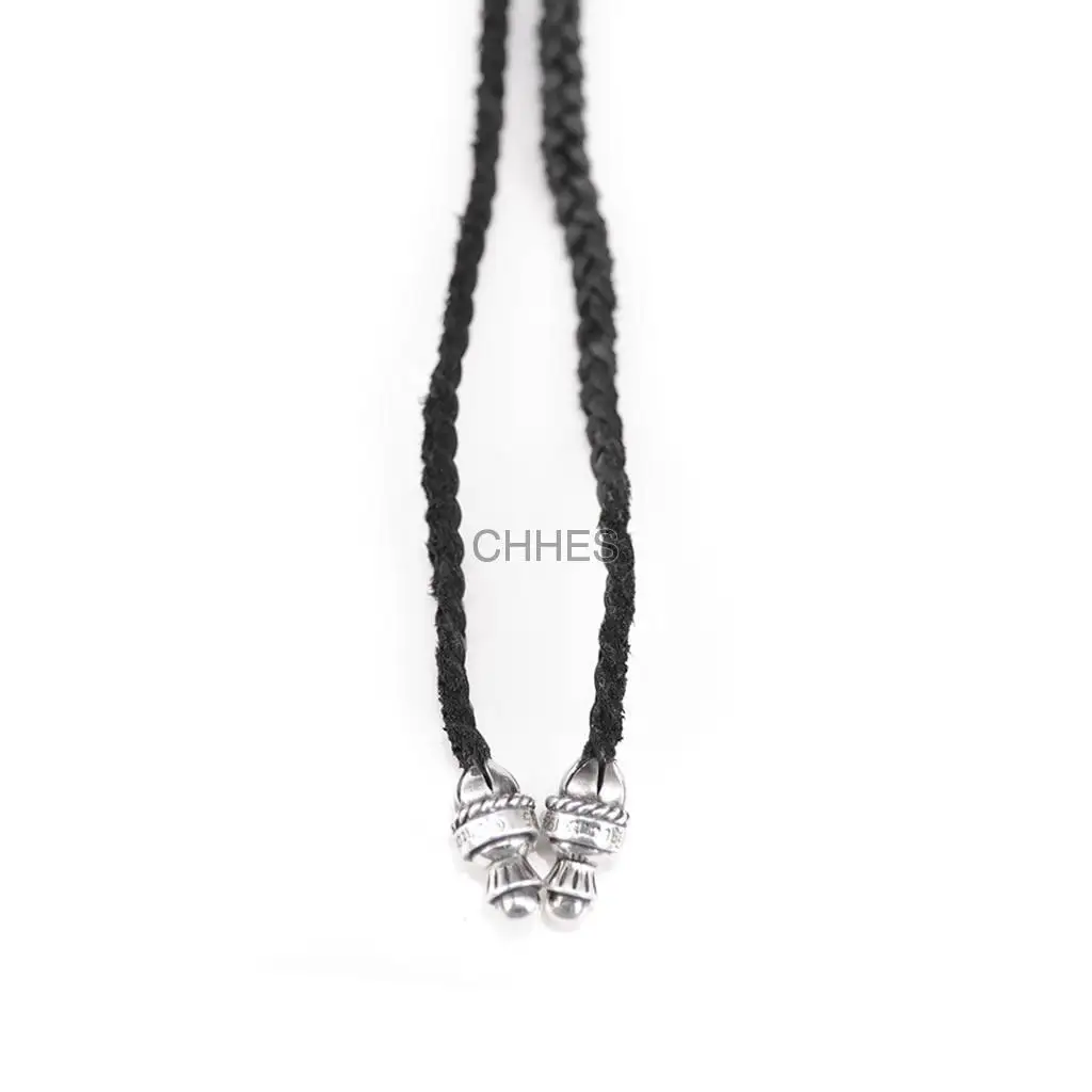 克罗心 圆头绒面皮革编织皮绳