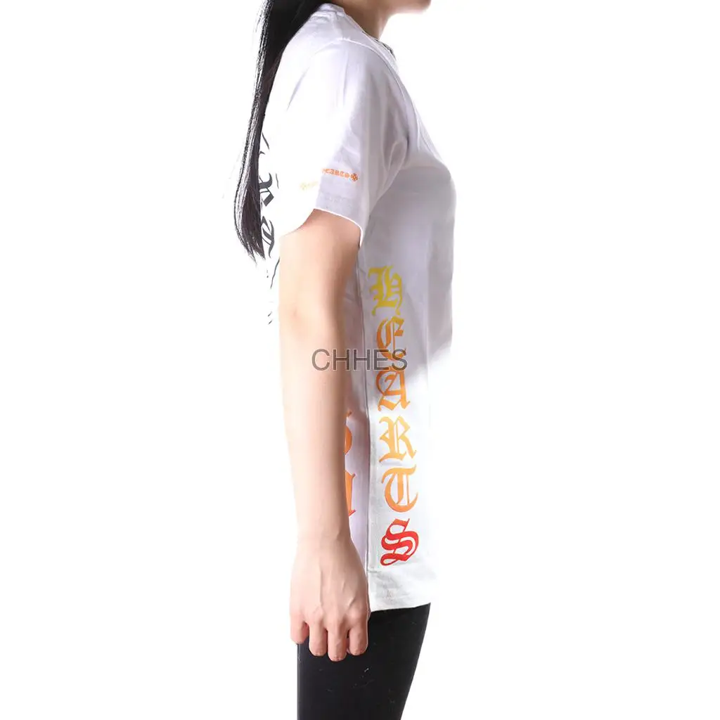 克罗心 侧面字母渐变白色短袖TEE