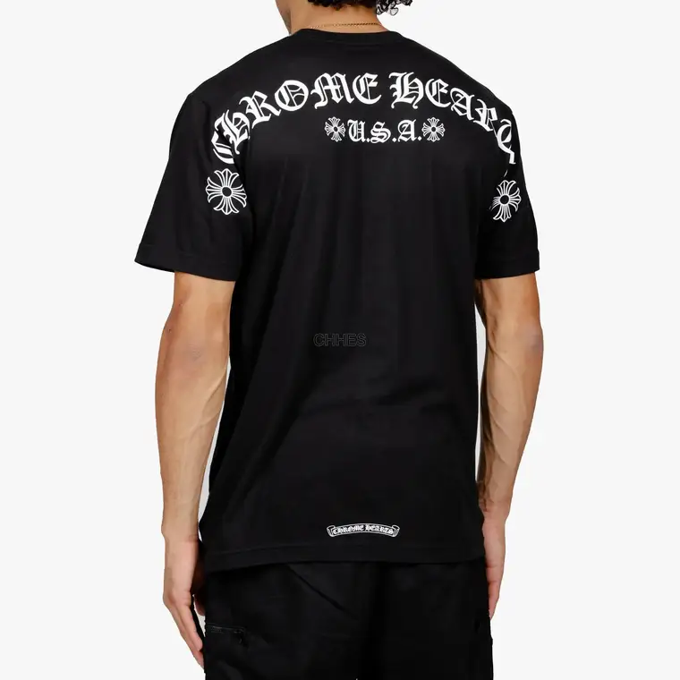 克罗心 USA横幅黑色短袖TEE