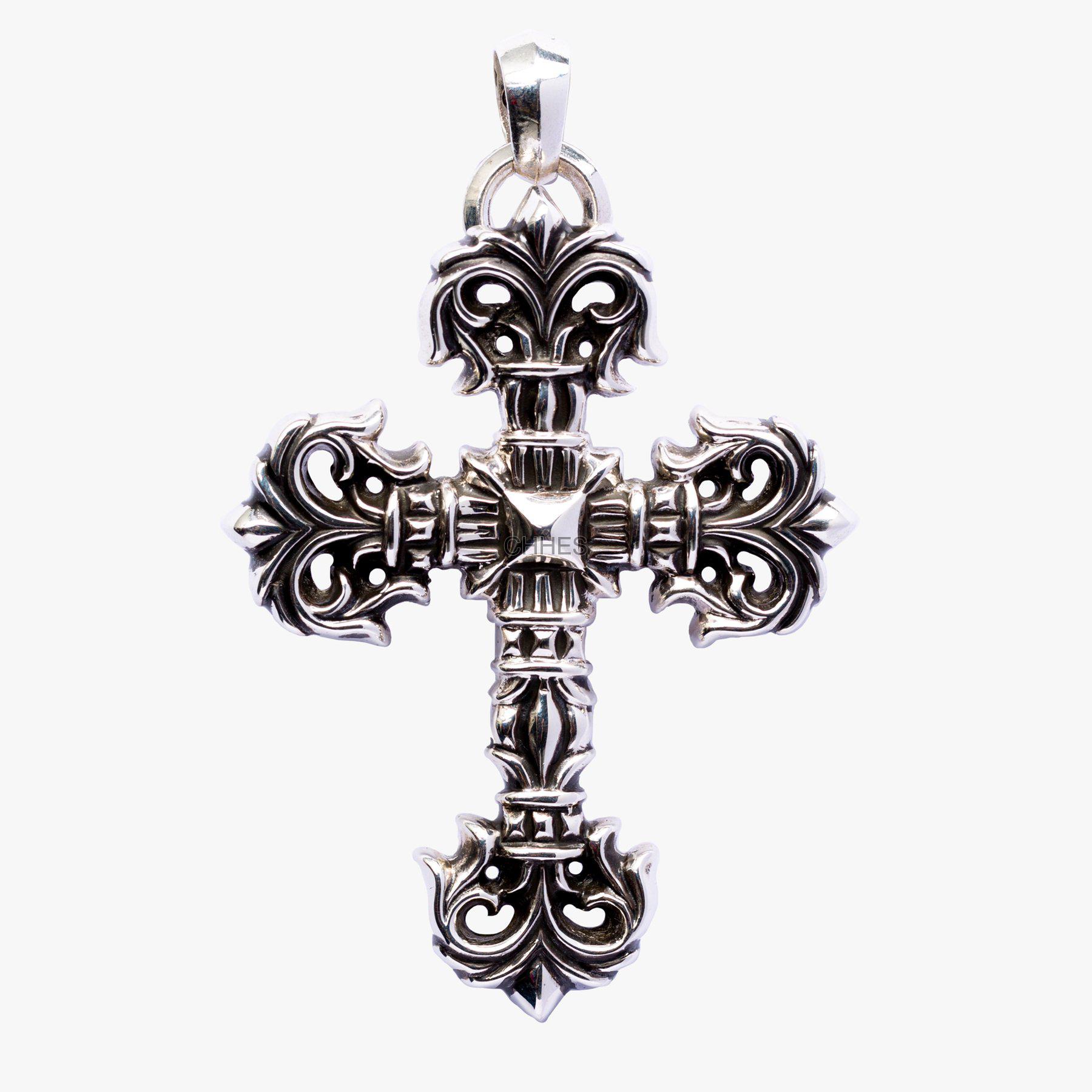 Chrome Hearts 克罗心filigree火焰十字架大号吊坠