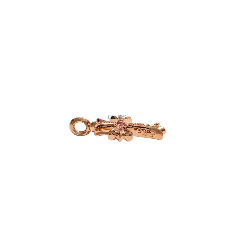 Chrome hearts 克罗心 22K黄金粉宝石Tiny十字架