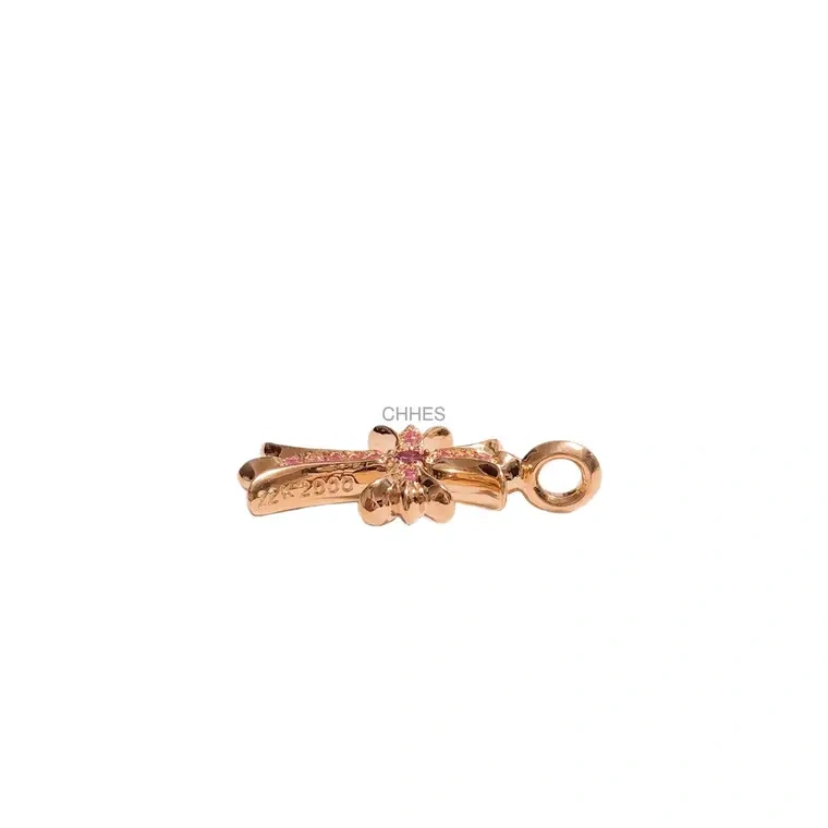 Chrome hearts 克罗心 22K黄金粉宝石Tiny十字架
