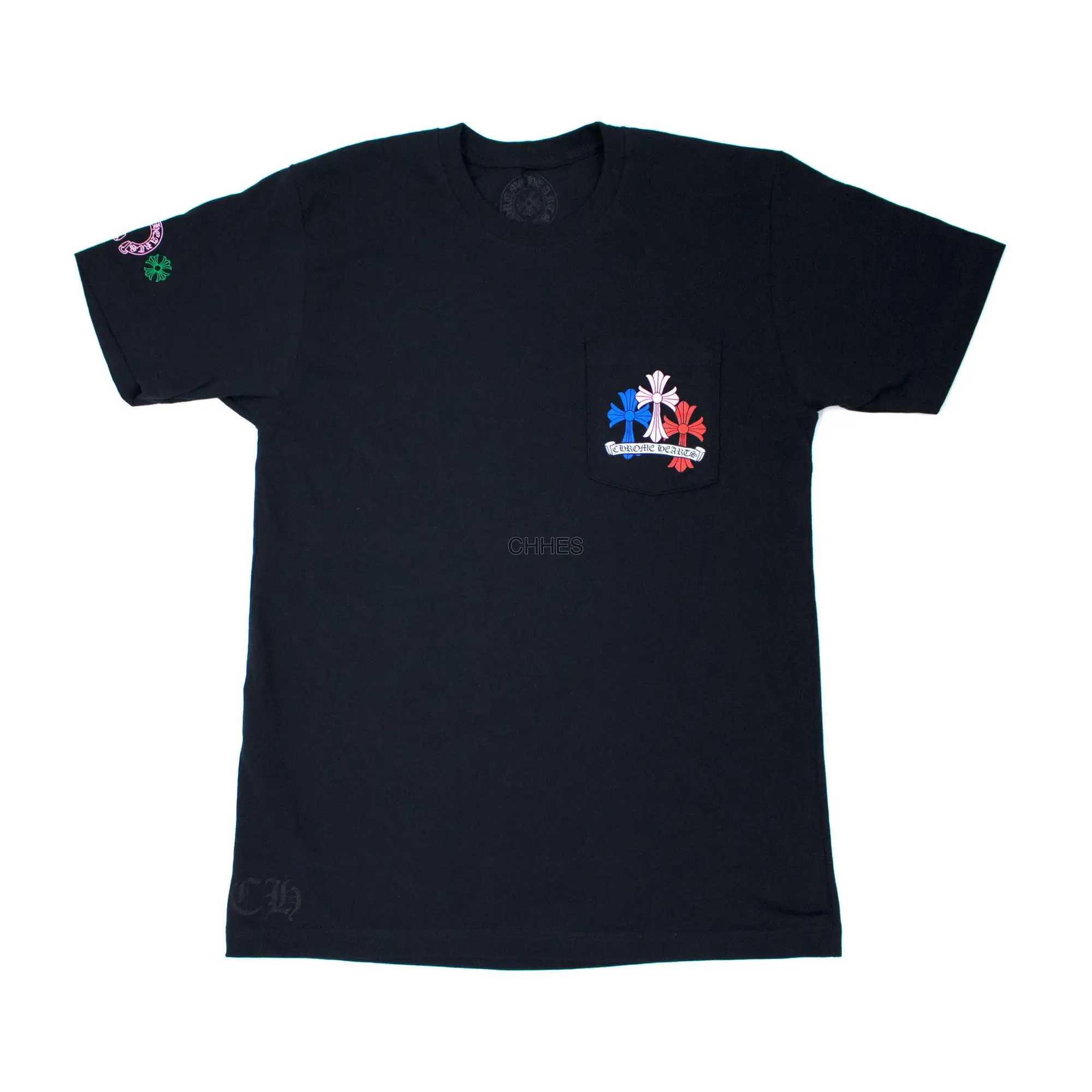 Chrome hearts 克罗心 彩色十字架群坟墓/葬墓黑色TEE