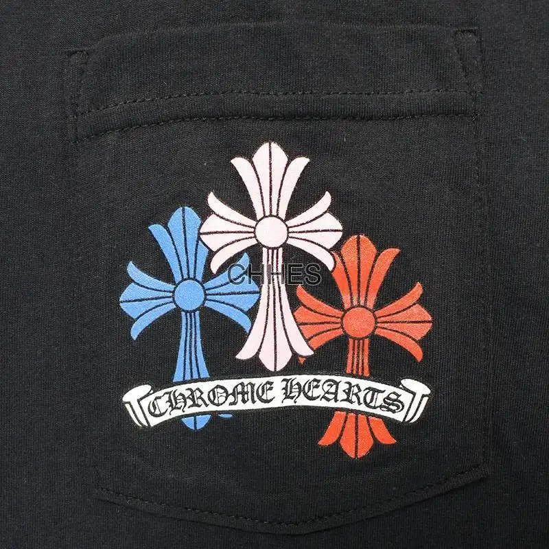 Chrome hearts 克罗心 彩色十字架群坟墓/葬墓黑色TEE