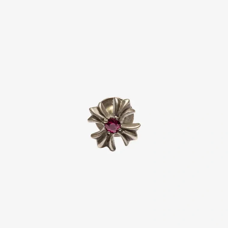 Chrome hearts 克罗心 小号十字花红宝石耳钉