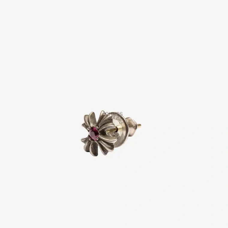 Chrome hearts 克罗心 小号十字花红宝石耳钉
