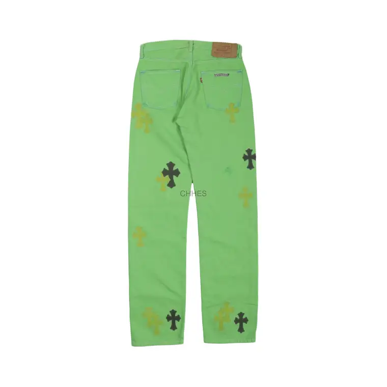 Chrome hearts 克罗心 Matty Boy Sex Records 复古 Levi\'s 绿色牛仔裤