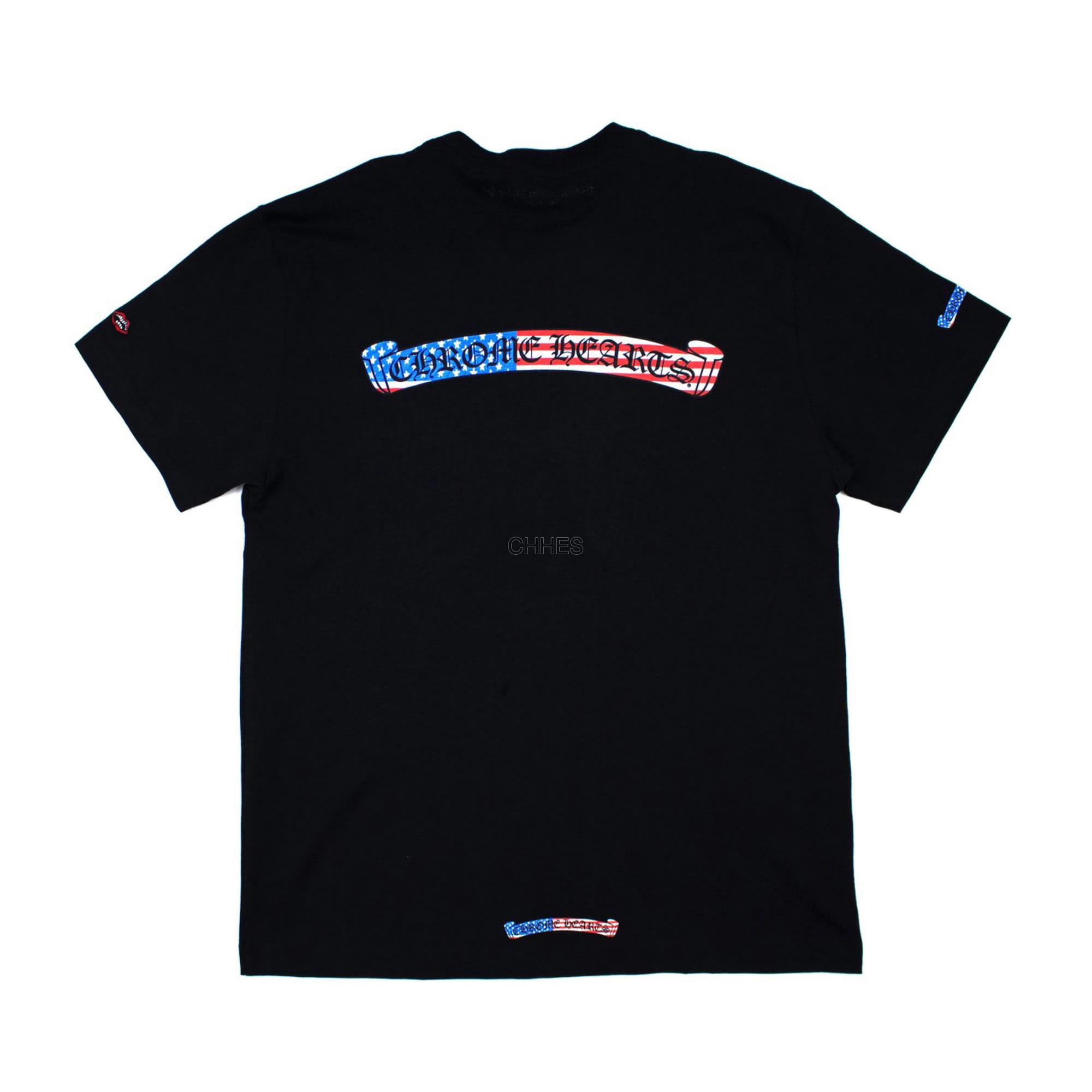 CHROME HEARTS 克罗心USA美国国旗卷轴限定版短袖TEE - CHHES