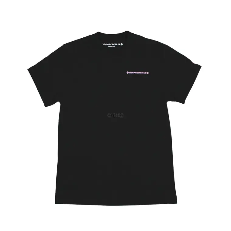 克罗心 Matty Boy Shoulder USA粉字横幅黑色短袖TEE